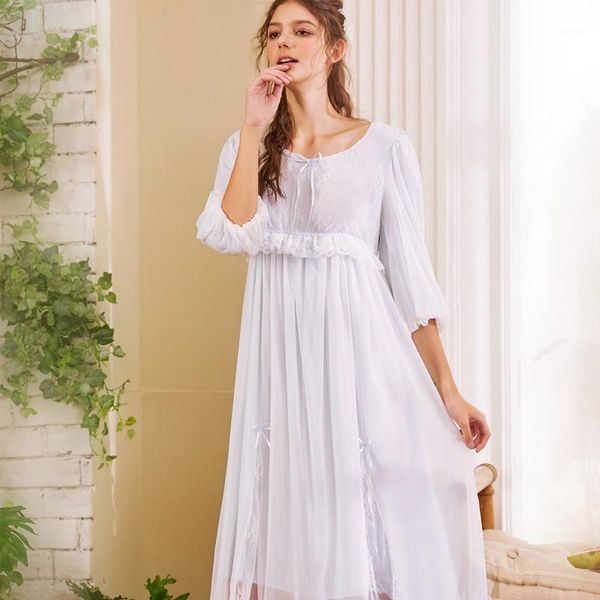 

roseheart women fashion white pink blue sleepwear nightdress lace nightwear sleepshirts luxury nightgown court gown court1, Black;red