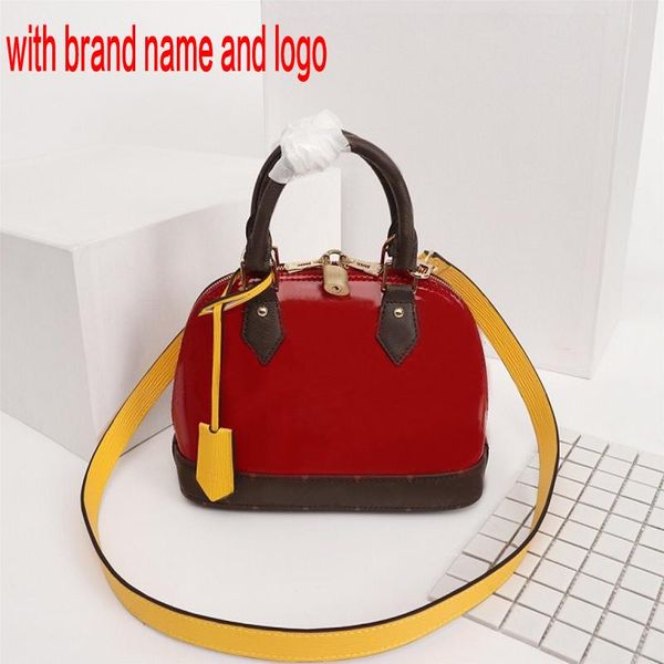 

quality luxury handbags original high designer purses alma bb bag women brand tote toron patent leather shell bag real leather qynf qymvb