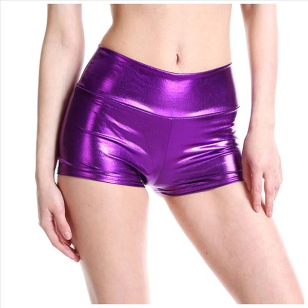 

fitness mini shorts women solid bare imitation leather pants pole dance slim buttocks short pants, White;black