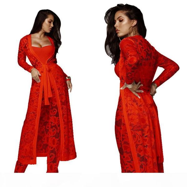 

wide leg pants and pant sets wholesale women autumn set lace fashion long pant set for woman, White