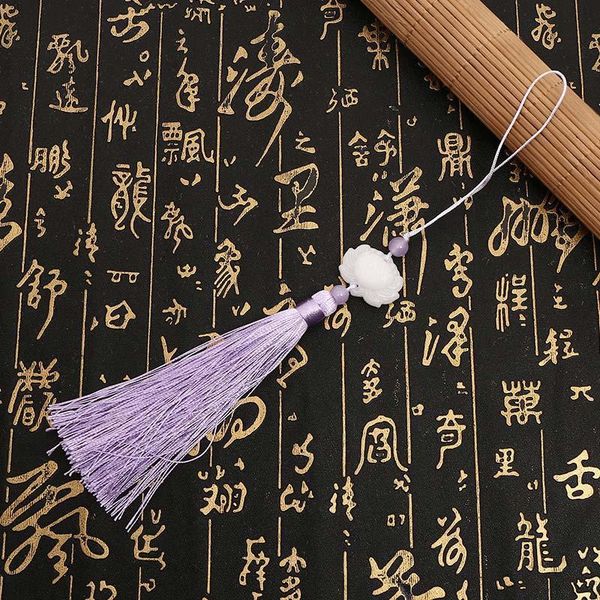 

10pcs lot 12cm white jade lotus flower tassel silk fringe sewing tassel trim decorative key tassels for curtain home decoration h bbyalf