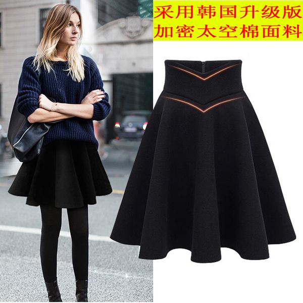 

2021 new black short waist high soft female skirt winter designer woman luxury clothes streetwear vintage qcu4