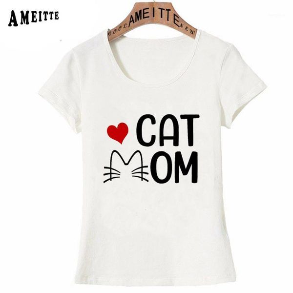 

2020 retro summer cat mom letter t-shirt fashion women t-shirt cute girl casual woman cool white tees short sleeves1