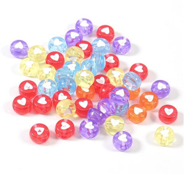 

100pcs/lot mixed russian letter acrylic beads round flat alphabet heart beads for jewelry making handmade diy bracelet w qylmws