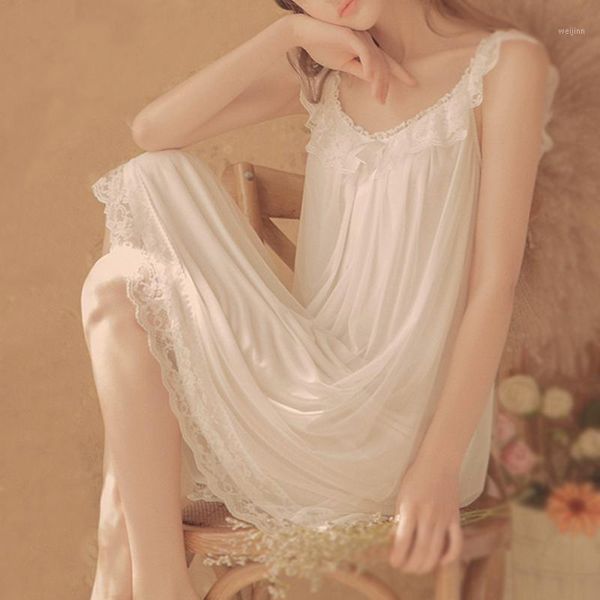 

women lady girl solid color white pink lace elegant nightgowns princess nightdress sleepwear lolita summer sleeveless dress1, Black;red