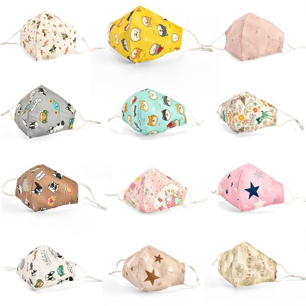 

face mask designer mask children dust mask cartoon pink gemini print washable cotton cloth masks with filter