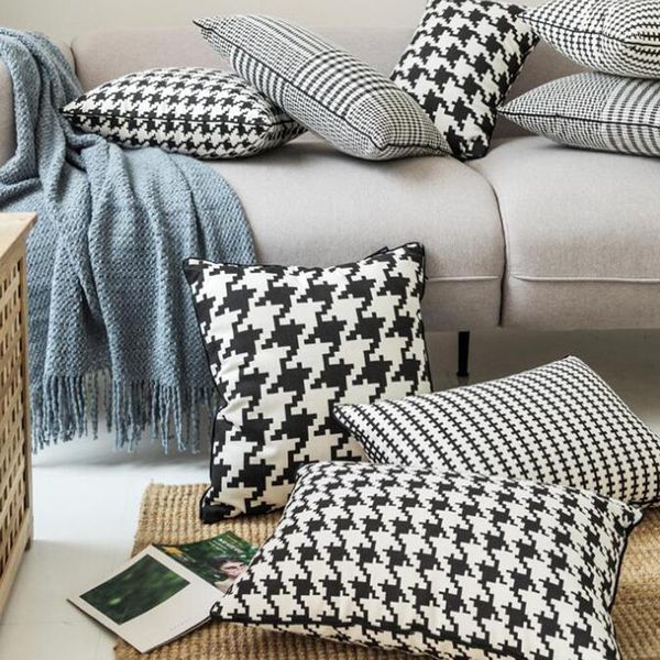 

cushion/decorative pillow 1pc classic plaids cushion cover sofa bed cars throw pillowcases with or without filler nordic ins 1