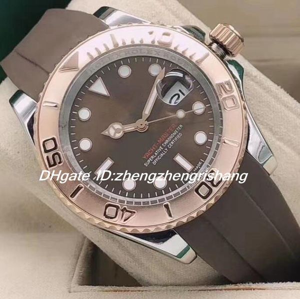 

new 40mm ym automatic mens watch stainless steel bezel brown tape, Slivery;brown