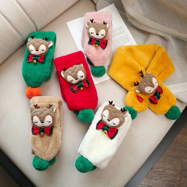 

christmas children's girl 2020 winter new scarf cover warm lovely boy baby neck, Red;brown