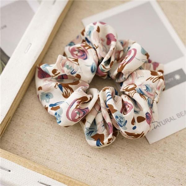 

korean women spring headbands rubber band floral print hair rings lady ponytail holder girls elastic rope hair accessories q sqchbu