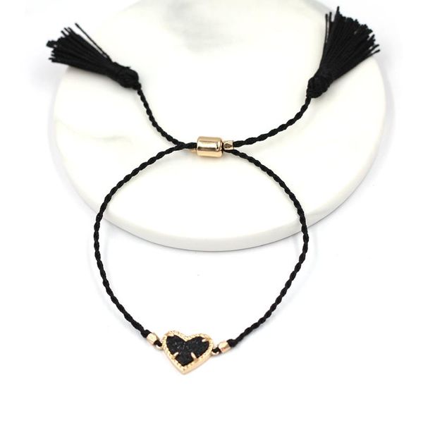

charm bracelets selling mini resin heart shiny druzy, Golden;silver