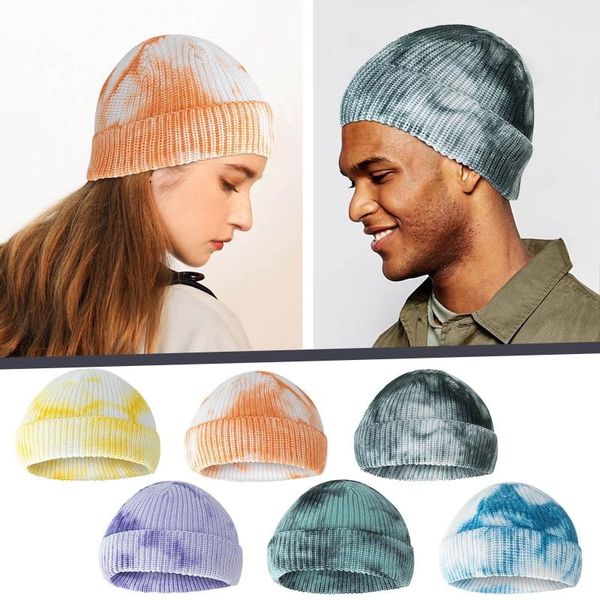 

new women cap skating hat for fashion tie dyed print hats knitted wool hat suitbale camping skating keep warm