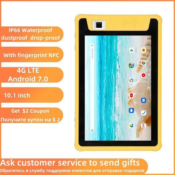 

three anti-industrial tablet fingerprint nfc 10.1 inch android 7.0 quad core 4g lte 2g ram 16g rom ips wifi bluetooth gps1