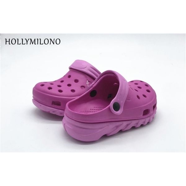 

girls kids children summer croc sandals cute mules clogs slippers shoes for baby girl eu30-35 us11-3 eu24-29 us 5-10 y200615, Black;red