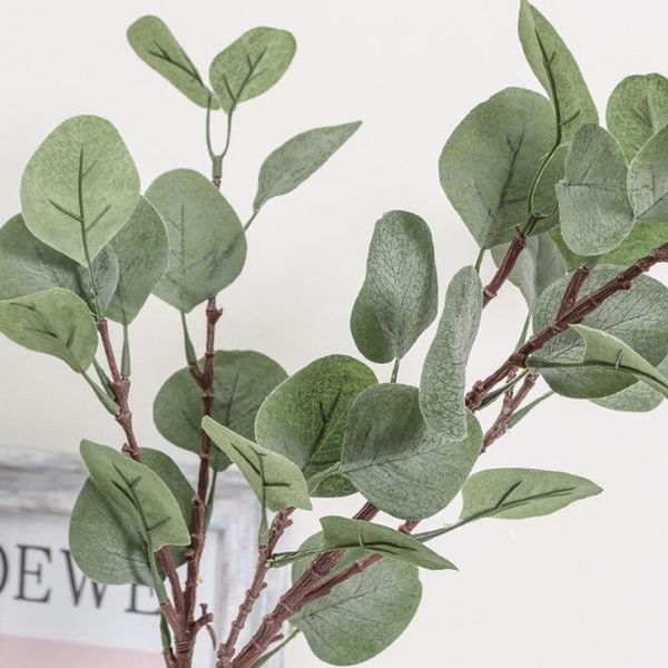 

artificial leaves vine green plant fake eucalyptus bridal bouquet wreath for weddings party home office decor1