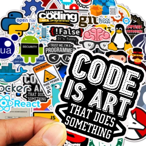 

50 pcs software programming language graffiti stickers programmer toy sticker for lapfridge phone suitcase skateboard decals wmtcts