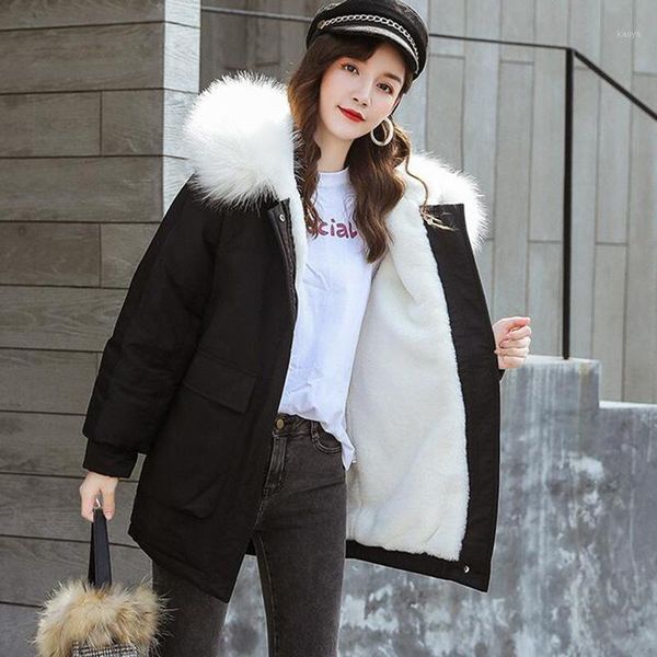 

winter down jackets women jacket fashion thick warm parkas fur white women duck down coats casual waterproof jackets1, Black