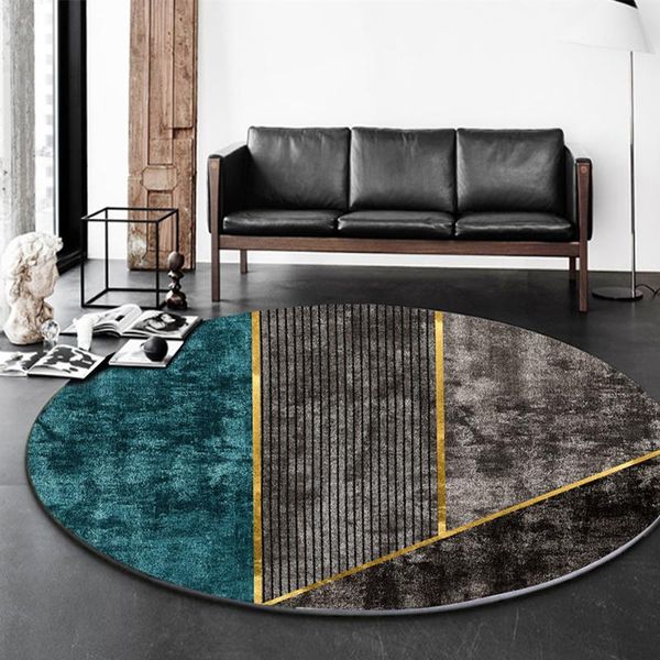 

carpets nordic luxury carpet turquoise color rug green geometric gold lines large non-slip floor mats hanging basket area rugs