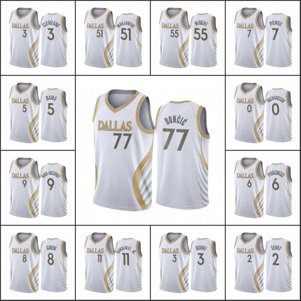 

dallas mavericks men tyrell terry luka doncic kristaps porzingis josh green city edition gold silver 2020-21 jersey, Black