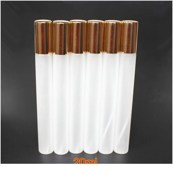 

30pcs/lot 20ml frosted glass spray bottle refillable perfume atomizer mini sample bottle thin glass bottle with gold si qylgdz