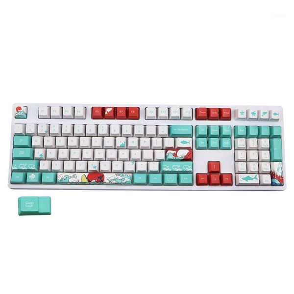 

5 sides dye-sublimation 109 ukiyo-e sea waves keycap mechanical keyboard keycaps1