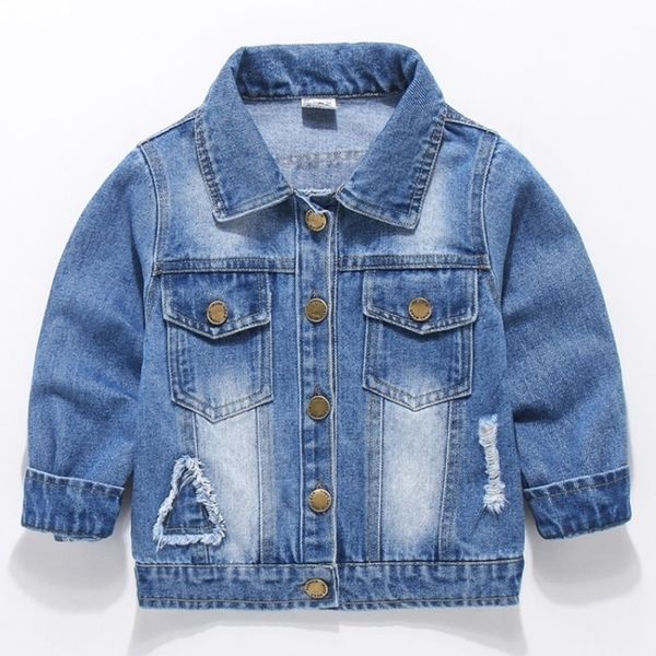 

baby boys jacket casual spring autumn cartoon hooded denim jacket for baby girl coat jacket kids outerwear children clothes y200901, Blue;gray