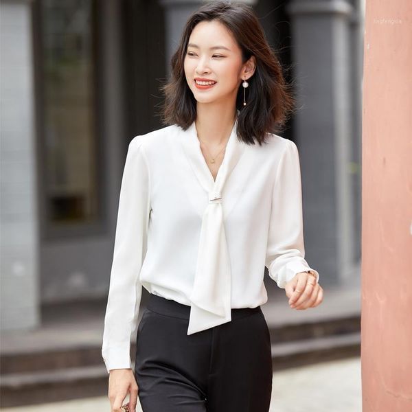 

fashion blouses shirts for women styles long sleeve autumn winter blouse shirt clothes ladies office blusas elegant blue1, White