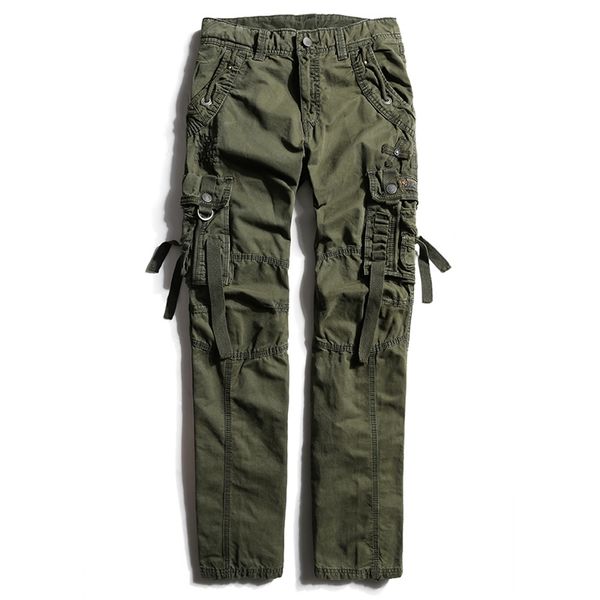 

men's 2021 new style training long camouflage straight-line tactical pants with multi-pocket more size 44 32dm, Black