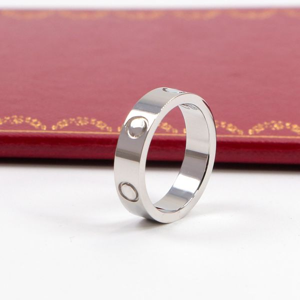 

2021 titanium steel wedding brand designer lovers ring for women luxury zirconia engagement rings men jewelry gifts fashion accessories, Silver