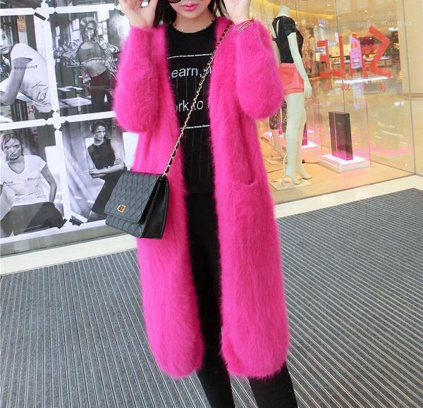 

2019 new custom real mink cashmere sweater lining nature pure mink cashmere cardigans wholesale big size oem fur coat tbfp9691, White