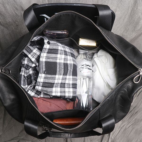 

hbp aetoo leather handbag men's large-capacity travel bag vegetable tanned head layer cowhide shoulder diagonal bag light travel lug 20