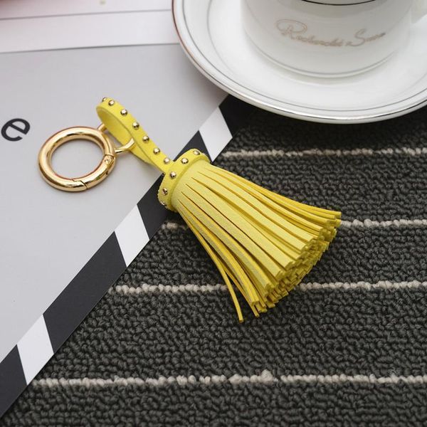 

new leather tassels key chain with one tassels for car keychain bag key ring holder accessory jewelry eh822 h sqctdy