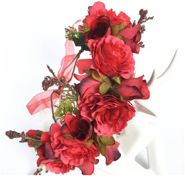 

women flower crown floral headband head band festival garlands women girls hair accessories bride wedding flowe qylegy