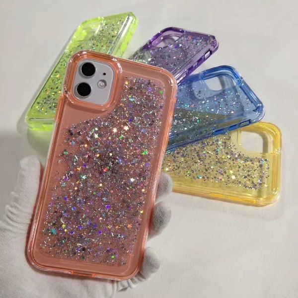 

glitter bling phone case for iphone 12 mini 12 pro 12 pro max 11 11 pro tpu pc back cover shell oppbag