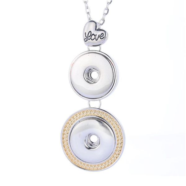 

boom life vintage round 18mm metal snap necklace & pendant sterling jewelry with bead chain statement woman diy bbyrwf, Silver