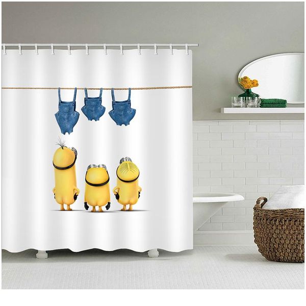 

желтые душевые занавески озорные миньоны серии душевые занавески для ванны занавес полиэстер водонепроницаемый ванная комната занавес для ва