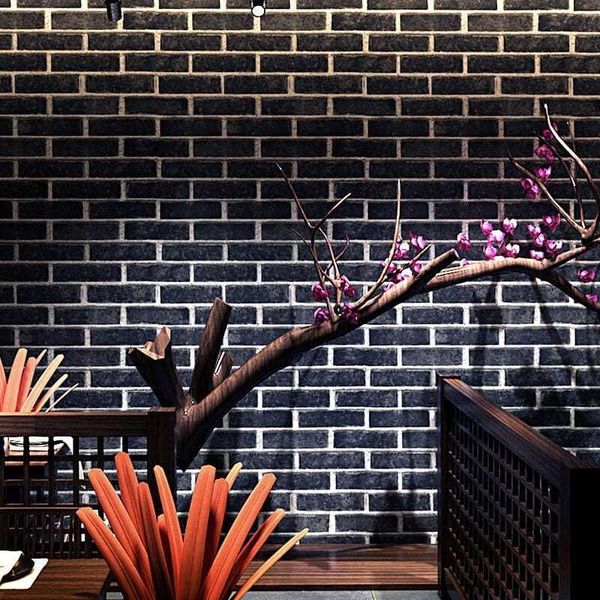 

wallpapers chinese style brick pattern red blue antique wallpaper 3d stereoscopic culture stone background wall