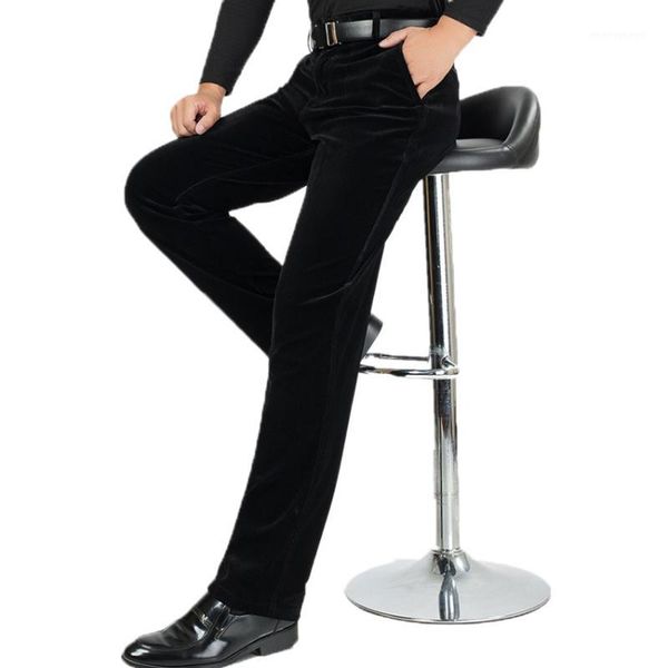 

autumn and winter new arrival 2018 thick men's corduroy pants men's casual pants corduroy high waist long 30-42 for men 451, Black
