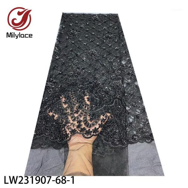 

ribbon wedding lace handmade beads fabrics heavy beaded fabric for dresses lw231907-681, Pink;blue