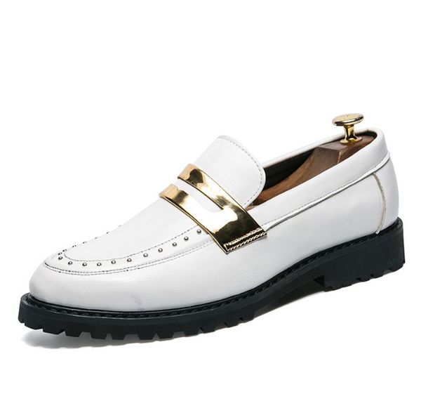 

men loafers leather slip-on casual brogue shoes dress office footwear oxford shoes for men fashion club party designer shoes, Black