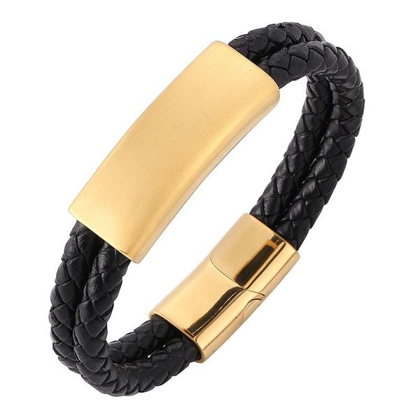 

fashion charm rope braided bangles gold black leather men bracelet punk bangles accessories bb0320, Golden;silver