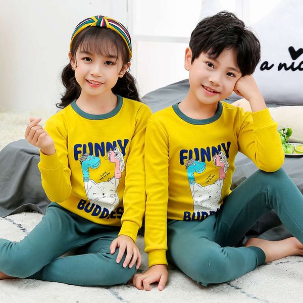 

pants baby underwear boy's set home children's cloth girl's pure cotton pajamas autumn winter new hajk, Blue;red