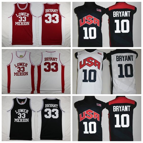 

ncaa 2012 team usa lower merion 33 bryant jersey college men high school basketball hightower dream red white blue stitched for sport fans o, Black