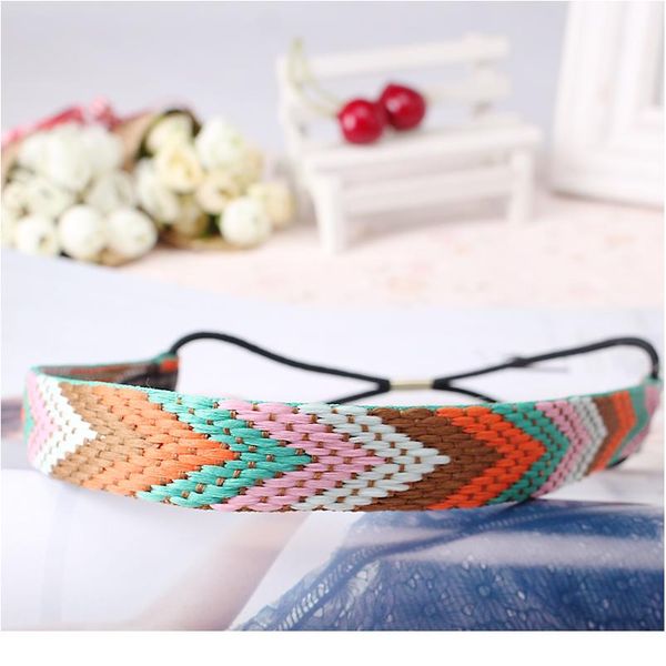 

ethnics boho вышивка повязки девочек безель женщины старинные аксессуары для волос оплетка упругие волосы полосы богемные резина h wmtsvw, Black;brown