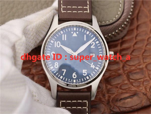 

v7 pilot marc montre de luxe 40mm * 11mm sapphire crystal 316l кожаный часовой ремешок eta2892-a2 движение водонепроницаемый и пылезащитный, Slivery;brown