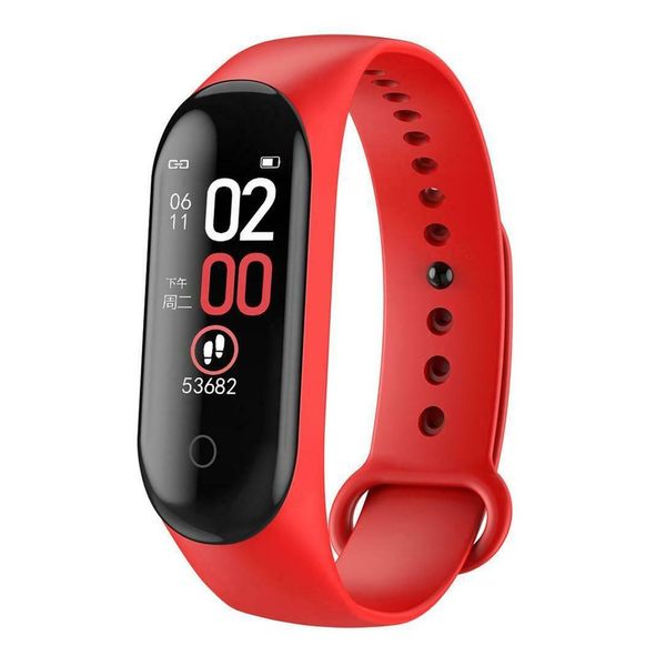 

m4 wristband, waterproof smart sports watch with heart rate control and step counter
