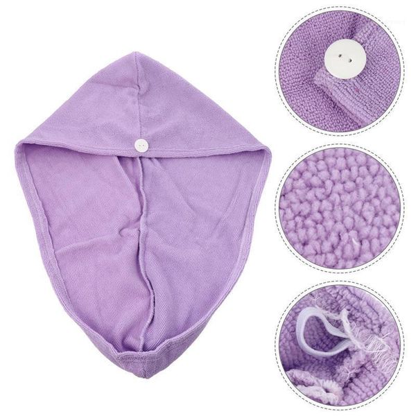 

1pc hair dry wrap quick drying bath cap microfiber head wrap thicken bathing turban for home bathroom1