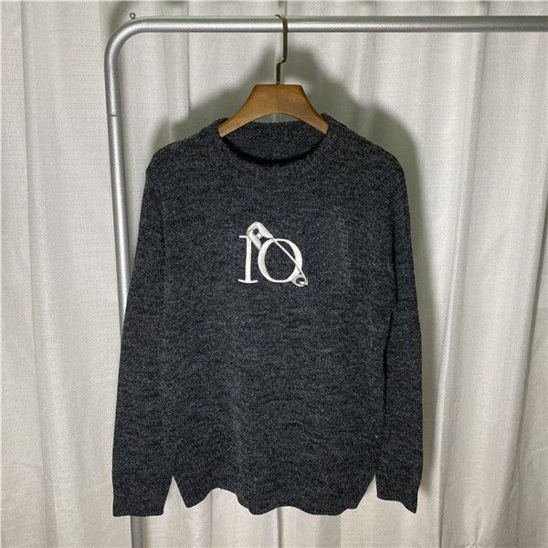 

2021 men sweater pullover streetwear painting embroidery knitted sweater retro vintage autumn sweaters cotton, White;black