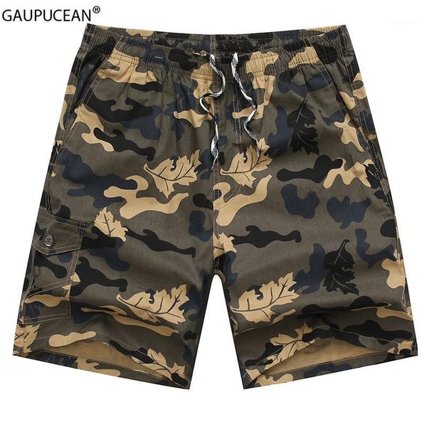 

men's shorts 100% cotton man fashion camouflage pockets army loose male khaki beach straight casual men cargo short pants1, White;black