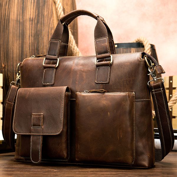 

maheu men briefcase hand genuine leather totes work doctor office man 40cm shoulder bag